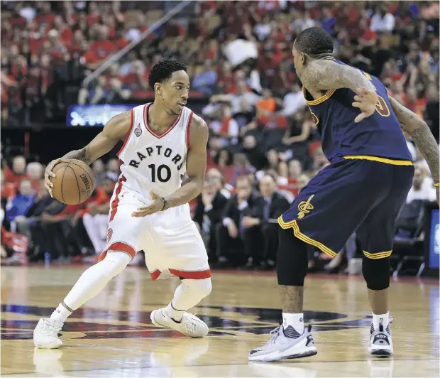  ?? VAUGHN RIDLEY / GETTY IMAGES ?? DeMar DeRozan of the Toronto Raptors sounded like a man who wanted to stay with the team in a season wrap-up news conference Saturday.