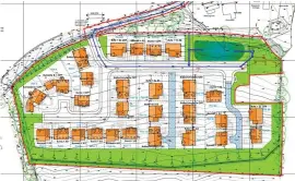  ?? ?? The revised layout of Campbell Homes’ proposed developmen­t in Sorn