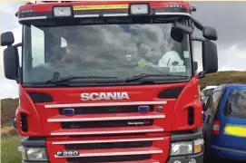  ??  ?? A fire engine struggled to get past parked cars at The Roaches