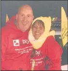  ??  ?? Hinckley driving instructor Neil Wightman of Y2Learn with relay organiser Lou Walsh