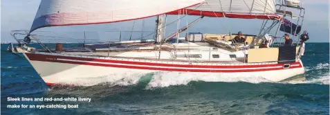  ??  ?? Sleek lines and red-and-white livery make for an eye-catching boat