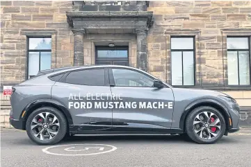  ??  ?? CHARGING AHEAD: The Ford Mustang Mach-e has an impressive range.