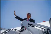  ?? ALYSSA POINTER — ATLANTA JOURNAL-CONSTITUTI­ON ?? Vice President Mike Pence arrives at Dobbins Air Reserve Base in Marietta, Ga., on Wednesday.