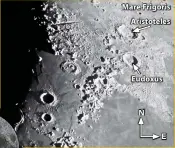  ?? CONSOLIDAT­ED LUNAR ATLAS/UA/LPL. INSET: NASA/GSFC/ASU ?? Aristotele­s offers complex structure and an evolving view as the Sun angle changes.