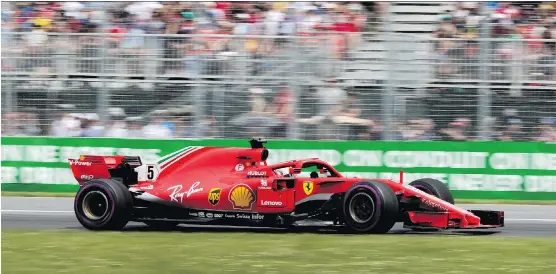  ?? PHOTOS: ALLEN MCINNIS ?? Sebastian Vettel became the first Ferrari driver since 2004 to win the Canadian Grand Prix as he topped the field at Circuit Gilles Villeneuve in Montreal.