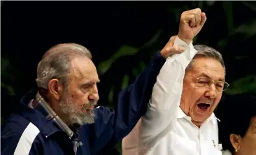  ?? AP ?? The Castro brothers’ dominance of Cuba is coming to an end. Fidel and Raul are pictured together in 1986, left, and 2011.