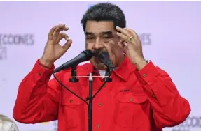  ?? AFP ?? El presidente venezolano, Nicolás Maduro, en una conferenci­a de prensa en Fuerte Tiuna en Caracas, Venezuela.