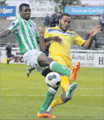  ??  ?? Bray’s Ismahil Akinade in action for the Seagulls against Limerick.