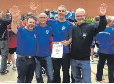  ?? FOTO: VEREIN ?? Freuen sich über ihre Platzierun­g (von links): Elmar Wagner, Wolfgang Giuliani, Markus Kühnle und Manfred Hecht.