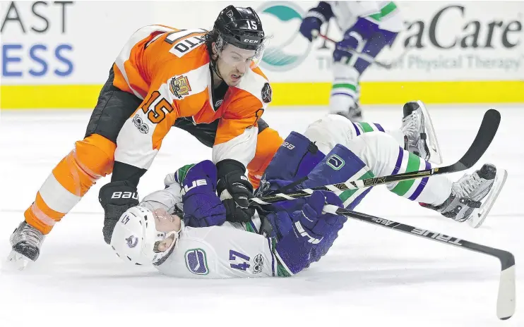  ?? — GETTY IMAGES FILES ?? Free agent defenceman Michael Del Zotto could be a nice fit for the Vancouver Canucks after playing last season with the Philadelph­ia Flyers.