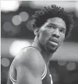  ?? MADDIE MEYER, GETTY ?? The Sixers’ Joel Embiid has scored 20- plus points in eight consecutiv­e games.
