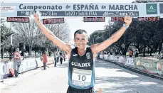  ?? /TWITTER RFEA. ?? Claudio Villanueva ganó los 50 kilómetros del Campeonato Nacional español y clasificó a Tokio 2020.