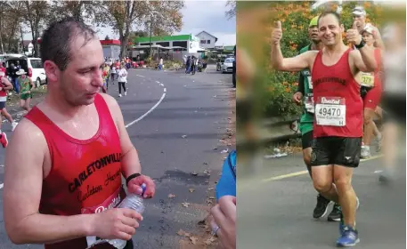  ??  ?? WINNER IN LIFE’S RACE: Daniel de Wet triumphed over a near-death experience and completed the Comrades Marathon despite a high risk of kidney failure.