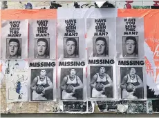  ??  ?? A series of posters promoting a coming documentar­y about Bryant Reeves near 3rd and Quebec streets earlier this summer.