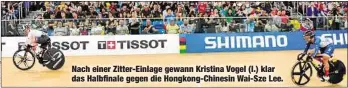  ??  ?? Nach einer Zitter-Einlage gewann Kristina Vogel (l.) klar das Halbfinale gegen die Hongkong-Chinesin Wai-Sze Lee.