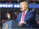  ?? IAN MAULE/TULSA WORLD VIA AP ?? President Donald Trump speaks during his campaign rally at BOK Center in Tulsa, Okla., on Saturday.