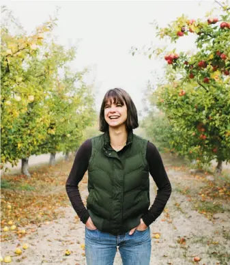  ?? Kimberley Hasslebrin­k ?? Jolie Devoto uses local dry-farmed cider and heirloom apples for Devoto Orchards Cider.