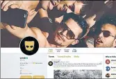  ?? VIA TWITTER ?? A screengrab of Grindr’s official Twitter page.