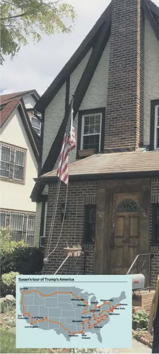  ??  ?? A 1940s house in Wareham Place in the borough of Queens is where Trump spent his first few years, literally the end of the line as far as New York goes