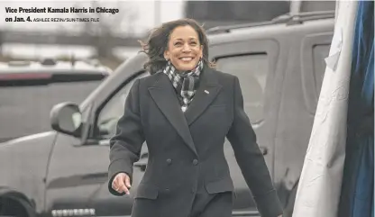  ?? ASHLEE REZIN/SUN-TIMES FILE ?? Vice President Kamala Harris in Chicago on Jan. 4.