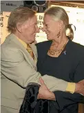  ?? GETTY IMAGES/AP ?? Leslie Phillips in 1989, top, with his CBE insignia in 2008, and with Vanessa Redgrave in 2006. As a young actor, he had John Gielgud, Laurence Olivier and Rex Harrison as surrogate uncles. ‘‘They were my family. Very kind. They encouraged me to . . . educate myself.’’