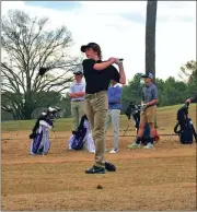  ?? CONTRIBUTE­D PHOTO ?? Sonoravill­e’s Blake Rouzee tees off during his team’s match at Cartersvil­le Country Club on Monday.