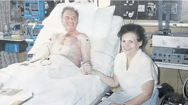  ??  ?? STILL GOING STRONG: Ted Warner underwent the heart transplant aged 59 at Papworth Hospital after suffering from heart disease.