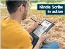  ?? ?? Kindle Scribe in action