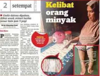  ??  ?? LAPORAN Harian Metro ,semalam.