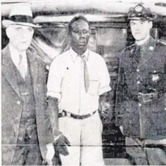  ?? MARYLAND STATE ARCHIVES ?? George Armwood just before he was hanged in Princess Anne in 1933. It was the last lynching to take place in Maryland.