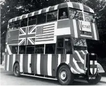  ??  ?? BOTTOM A Lincoln Corporatio­n Guy Arab II 6LW bus seen here in its victory livery