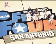  ?? Eric Gay / Associated Press ?? UConn players celebrate following the women’s NCAA championsh­ip game against Stanford in San Antonio in 2010. The San Antonio region will host the entire NCAA women’s basketball tournament this year.