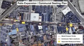  ?? CONTRIBUTE­D ?? Amap of the seating expansion plans for Fifth Street on theweekend­s.