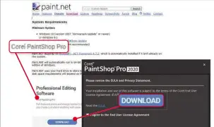  ??  ?? You’ll need to look hard to see it, but this download button gets you Paintshop Pro, not Paint.net