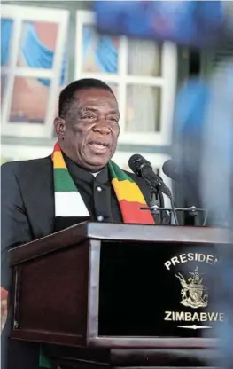  ?? /REUTERS/Philimon Bulawayo ?? Zimbabwe’s president Emmerson Mnangagwa has declared drought, induced by El Nino, a national disaster.