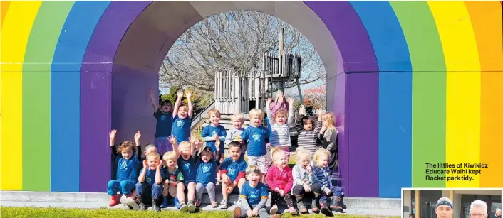  ??  ?? The littlies of Kiwikidz Educare Waihi kept Rocket park tidy.