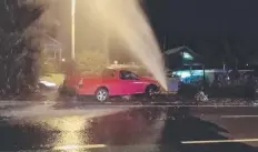  ?? Picture: PETER CARRUTHERS ?? DRAMATIC SPRAY: A Holden ute ran out of control on Sheridan St in spectacula­r style on Saturday night.