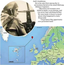  ??  ?? The Faroe Islands are in the North Atlantic Ocean, about halfway between Norway and Iceland. Haeusler’s plane crashed into a mountain on the southermos­t island, Suduroy.
Inset, Haeusler undergoing pilot training in New Zealand, 1940.