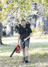  ?? PHOTO: LINDA ROBERTSON ?? Flourishin­g career . . . Bluestone Gardeners and Nursery owner Morgan Hampton at the Dunedin Botanic Garden, where he undertook a threeyear apprentice­ship.