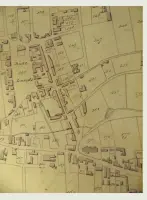  ?? ?? This tithe map dates from 1838 and shows the house and outbuildin­gs on plot 329