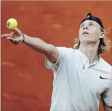  ?? PAUL WHITE THE ASSOCIATED PRESS ?? Canada's Denis Shapovalov is hoping to ride the momentum from his impressive clay-court season into the upcoming French Open.