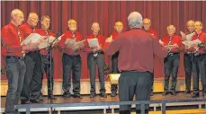  ?? FOTO: JUTTA FREUDIG ?? Die Sänger des Gesangvere­ins 1843 Liederkran­z Immendinge­n beim Jubiläumsk­onzert anlässlich des 175-jährigen Bestehens in der Donauhalle.