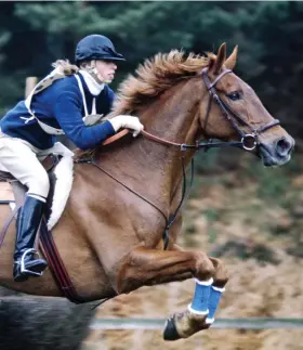  ??  ?? Woman of action: Princess Anne riding Doublet in 1972 and, left, an exclusive picture to mark her 70th birthday