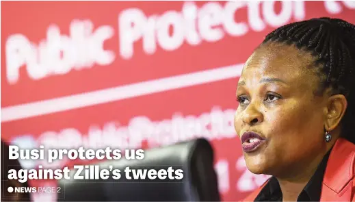  ?? Picture: Jacques Nelles ?? Public Protector Busisiwe Mkhwebane yesterday released some reports – including her taking action against Western Cape Premier Helen Zille’s ‘colonial’ tweet a year ago.
