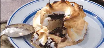  ?? Associated Press photo ?? This April 2017 photo shows a mini mocha baked Alaska in New York. This dish is from a recipe by Sara Moulton.