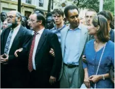  ??  ?? SOS Racisme, « un échec » selon Yassine Belattar (ci-dessus, Robert Hue, François Hollande, Harlem Désir et Ségolène Royal lors d’un rassemblem­ent du mouvement en 1996).