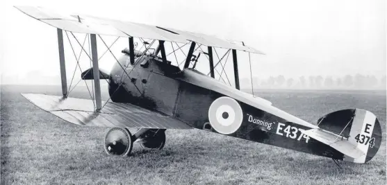  ??  ?? Clockwise from above: Dunning’s Sopwith Camel, pictured at Amiens in France where it was part of 203 squadron; Donald Woodhouse and Dundee’s tank.