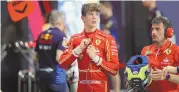  ?? GIUSEPPE CACACE / ASSOCIATED PRESS ?? Ferrari driver Oliver Bearman of Britain watches in the pits during a qualifying session Friday ahead of the Formula One Saudi Arabian Grand Prix at the Jeddah Corniche Circuit in Jedda, Saudi Arabia.