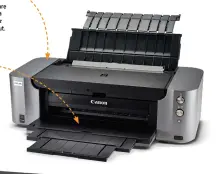  ??  ?? Nine ink cartridges are supplement­ed with a chroma optimizer for smooth glossy output. The front manual feeder can accept specialist media of up to 350g/m2.