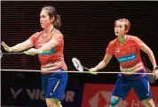  ??  ?? Out to make amends: Malaysia’s Yap Cheng Wen (left) and Vivian Hoo will see action in the Indian Open today.